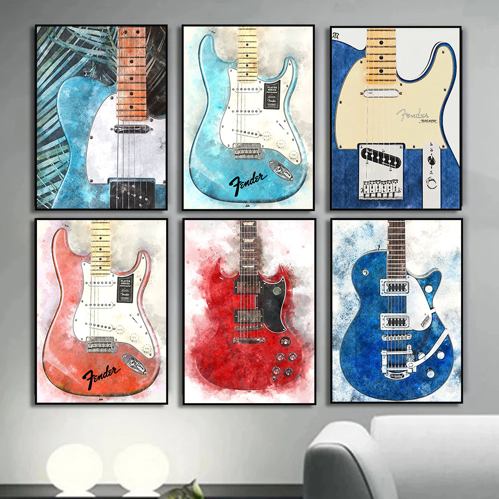 Picture Of Musical Instrument - Cổ Nhạc Rock Guitar Tranh In