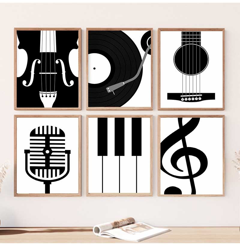 Minimalist Instrument Posters  - đánh giá và giá Picture Of Musical Instrument